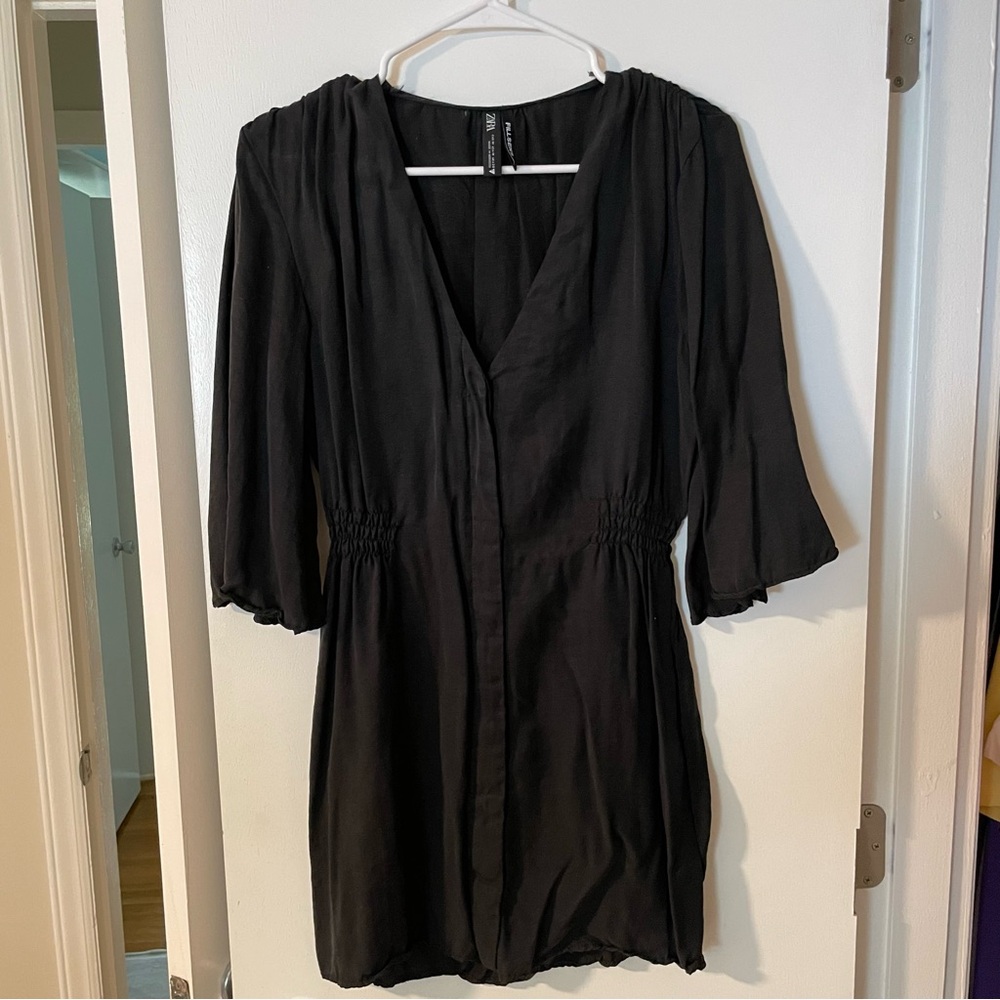 Suede Black Mini Dress